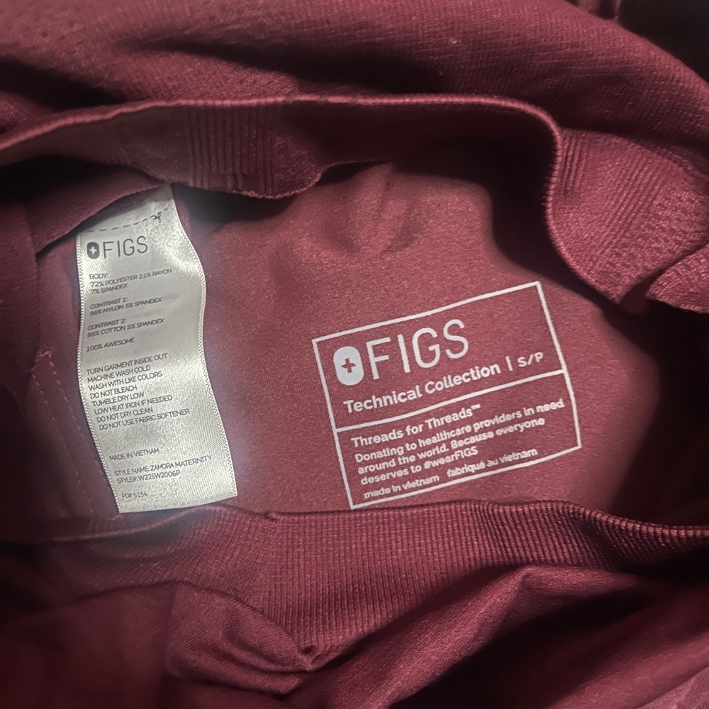 Figs Technical Collection Womens Maroon Jogger Pants - Picture 3 of 3